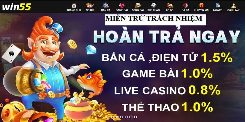 Điều khoản miễn trừ trách nhiệm khi tham gia event tặng thưởng win55